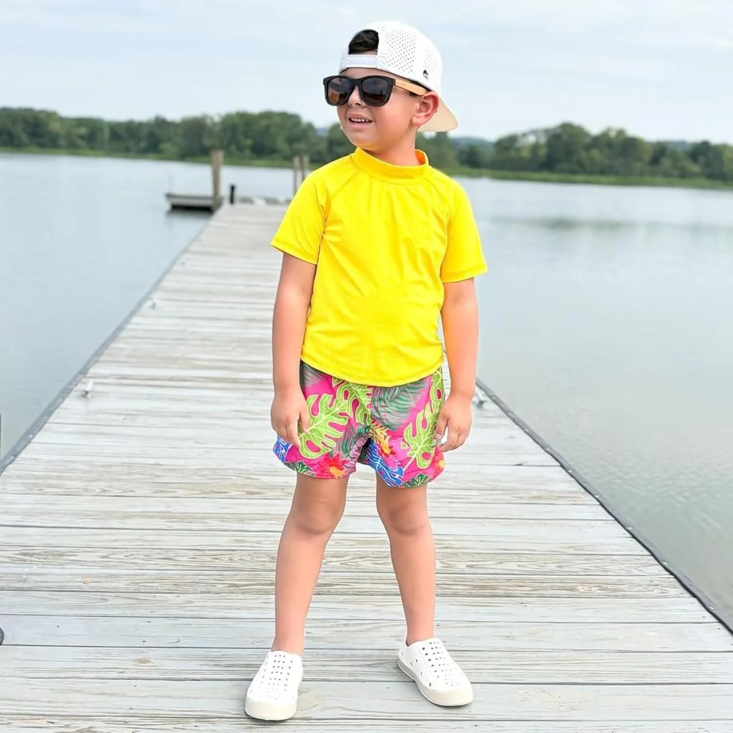 BIG ELEPHANT 3 Pack Kids Short Sleeve Rash Guard Shirt UPF 50  Protection Swimwear Quick Dry Swim Tee Youth Rashguard