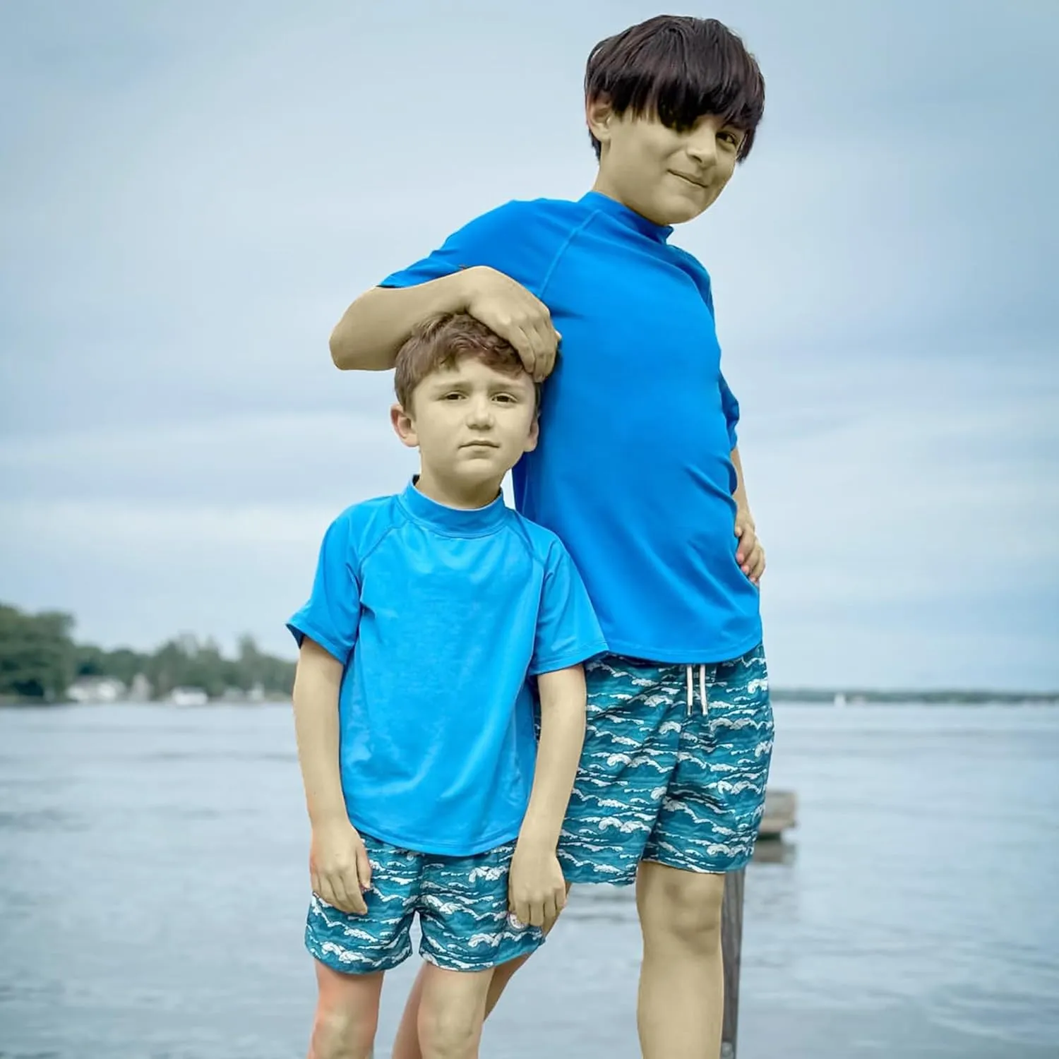 BIG ELEPHANT 3 Pack Kids Short Sleeve Rash Guard Shirt UPF 50  Protection Swimwear Quick Dry Swim Tee Youth Rashguard