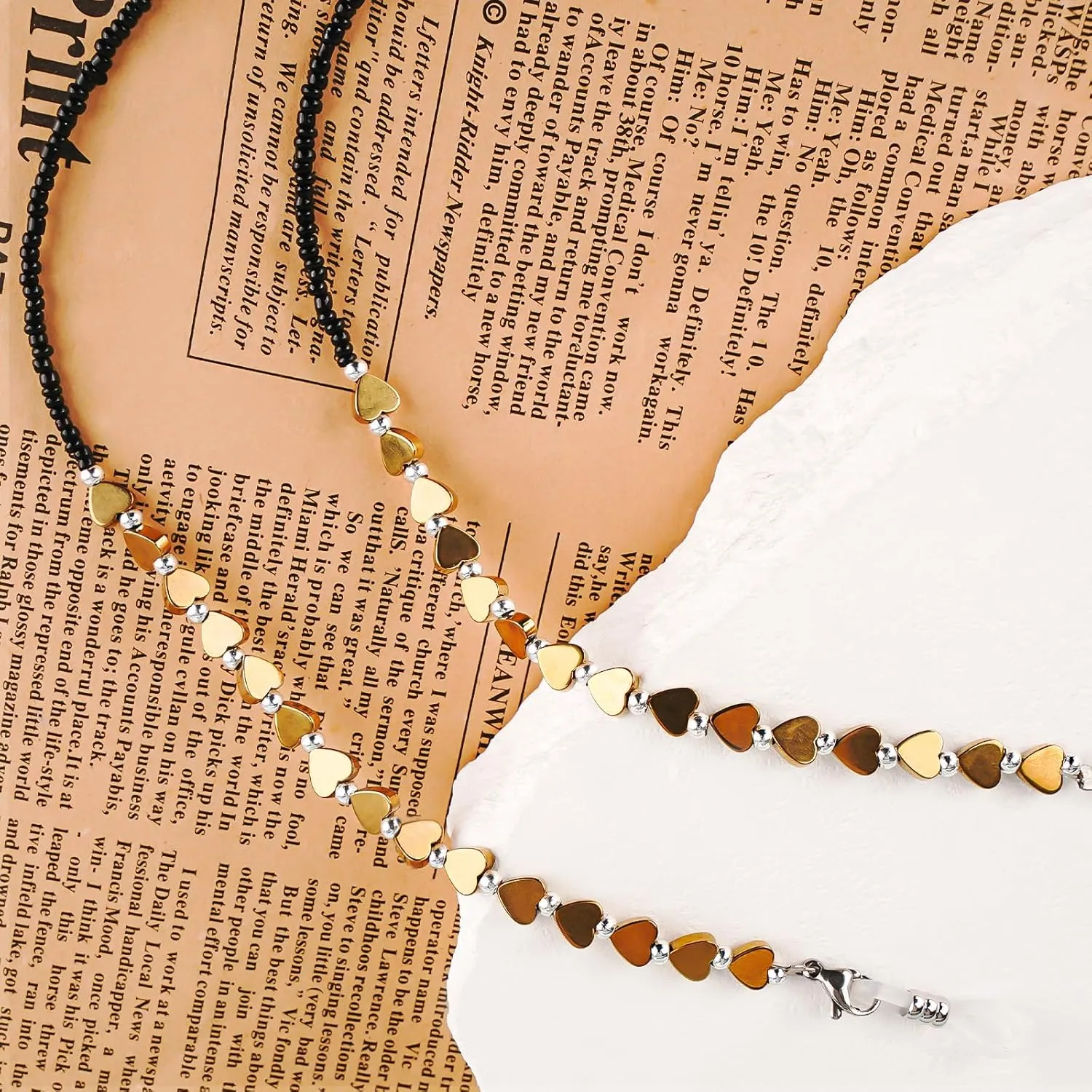 BILIONE Beaded Eyeglass Chains for Women and Men, Acrylic Eye Glasses Strap Around Neck, Sunglass Holder Hanger Lanyard