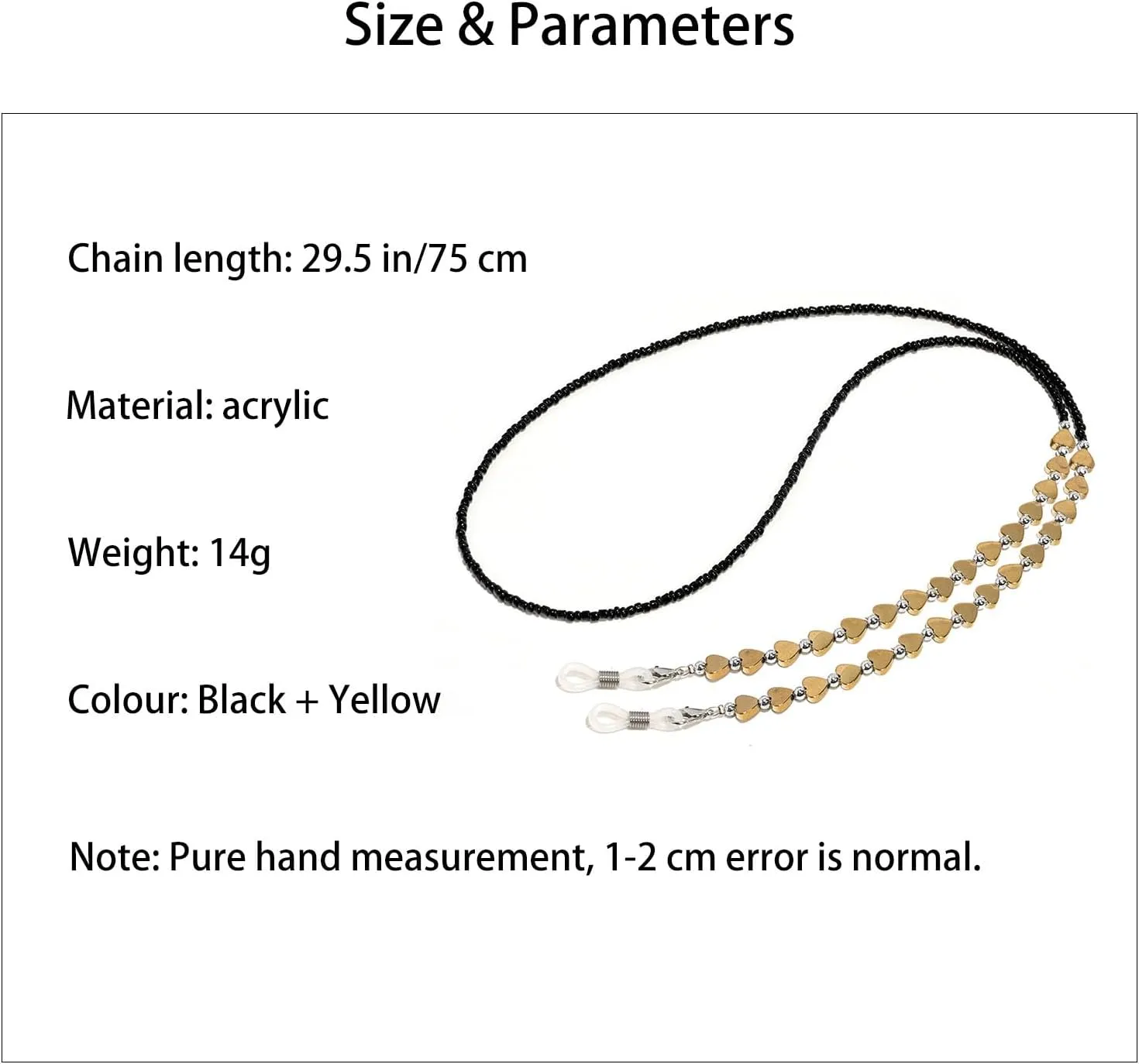 BILIONE Beaded Eyeglass Chains for Women and Men, Acrylic Eye Glasses Strap Around Neck, Sunglass Holder Hanger Lanyard