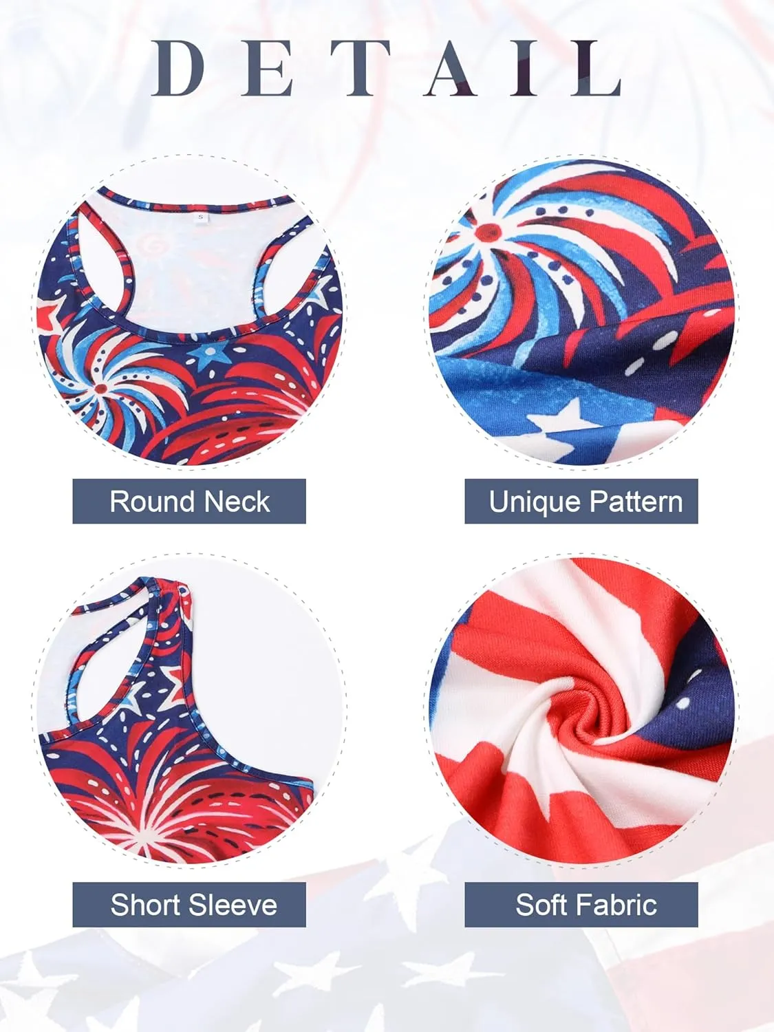 Binshre USA Flag Print Tank Tops Women American Stars Stripes Patriotic T Shirt Summer Casual Vest Tees