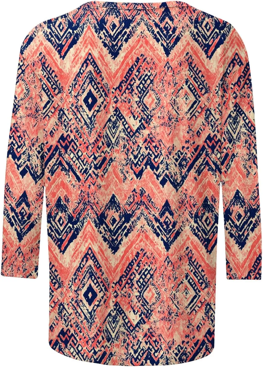 Boho Outfits for Women Bohemian Floral Print 3/4 Sleeves Tunic Tops Shirt Floral Print Crewneck Blouses