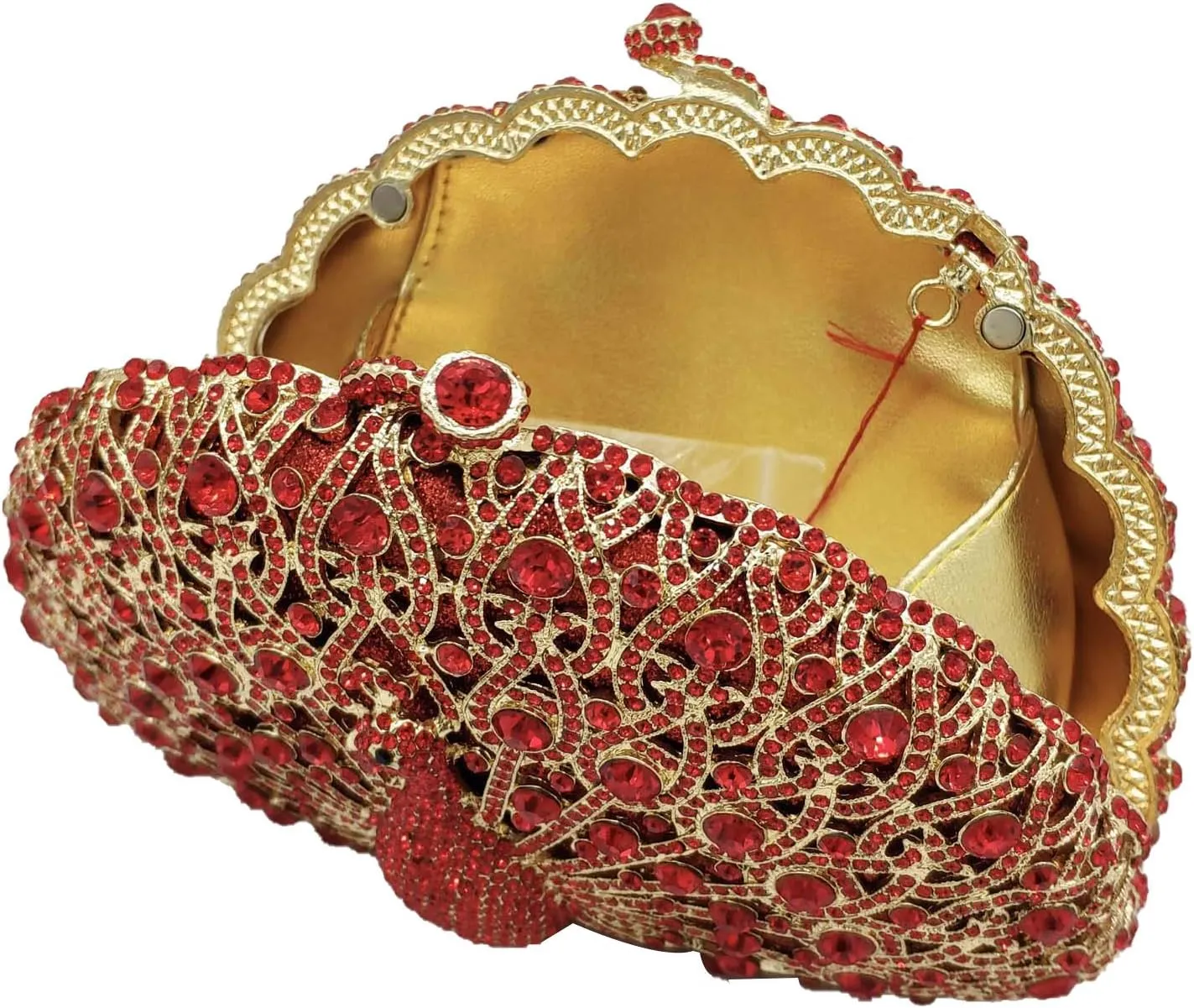 Boutique De FGG Peacock Clutch Bag Women Crystal Evening Handbags Bridal Wedding Rhinestone Clutch Purse Party Prom Bag,Mini