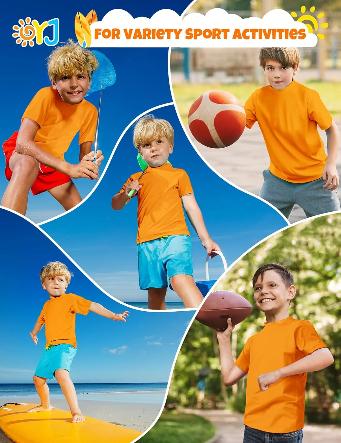 Boys Rash Guard Short Sleeve Swim Shirt UPF  50 Rashguard for Toddler Teens Water Sun Shirts Swim Wear Quick Dry