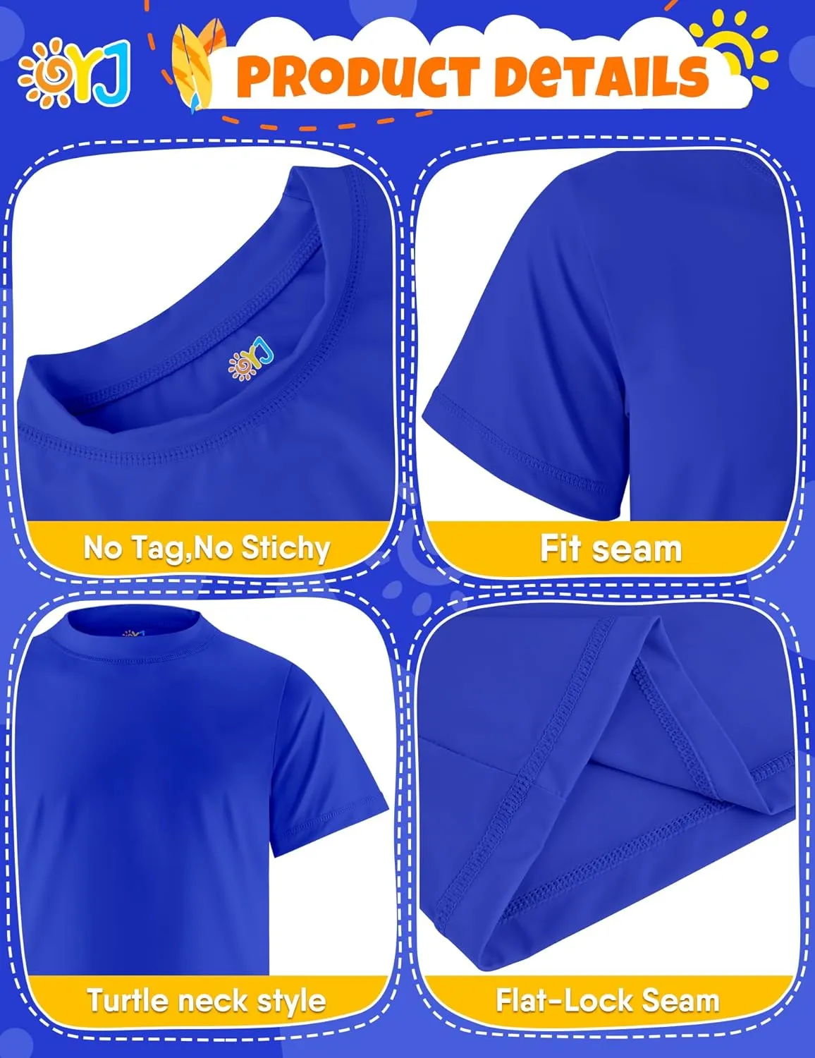 Boys Rash Guard Short Sleeve Swim Shirt UPF  50 Rashguard for Toddler Teens Water Sun Shirts Swim Wear Quick Dry