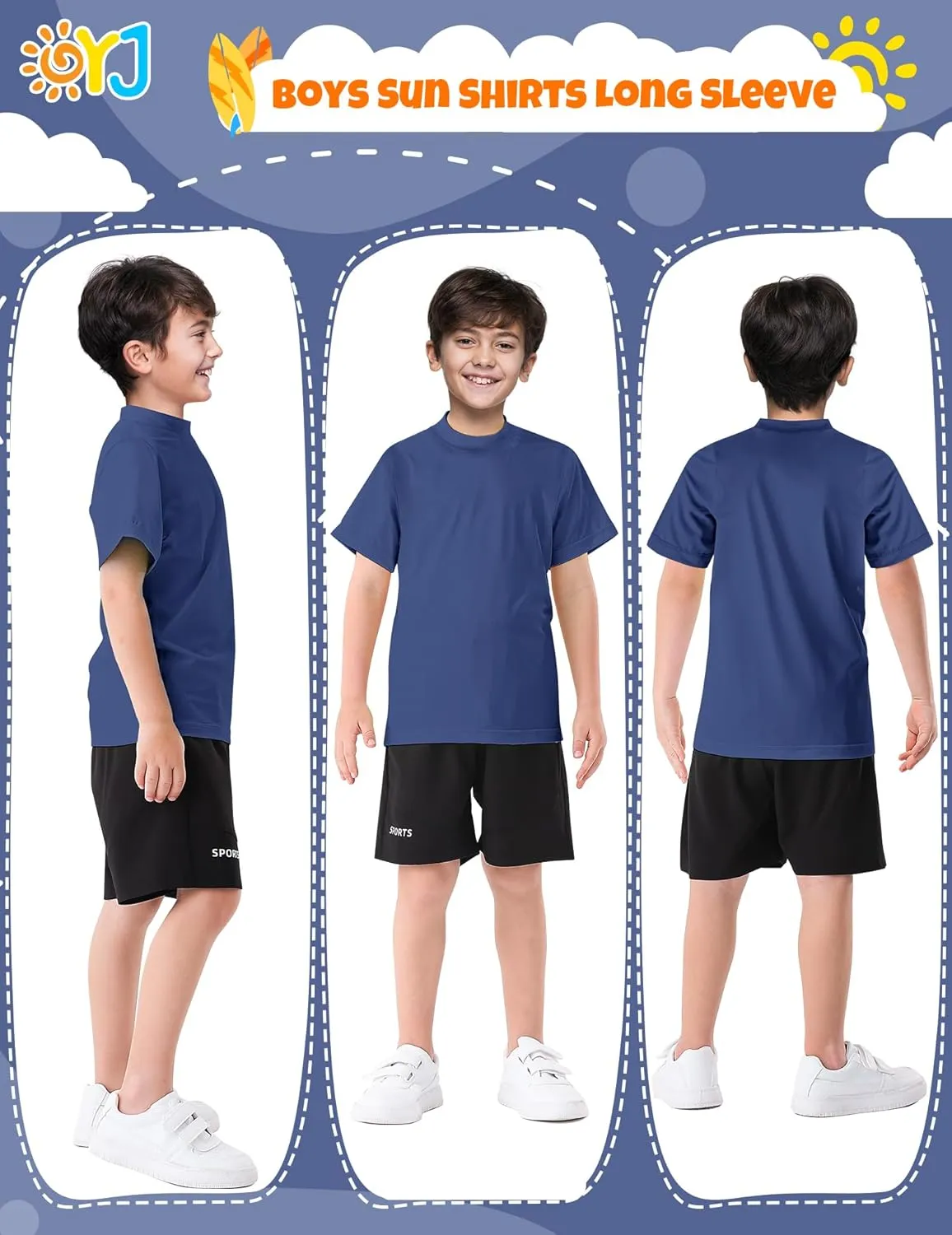 Boys Rash Guard Short Sleeve Swim Shirt UPF  50 Rashguard for Toddler Teens Water Sun Shirts Swim Wear Quick Dry