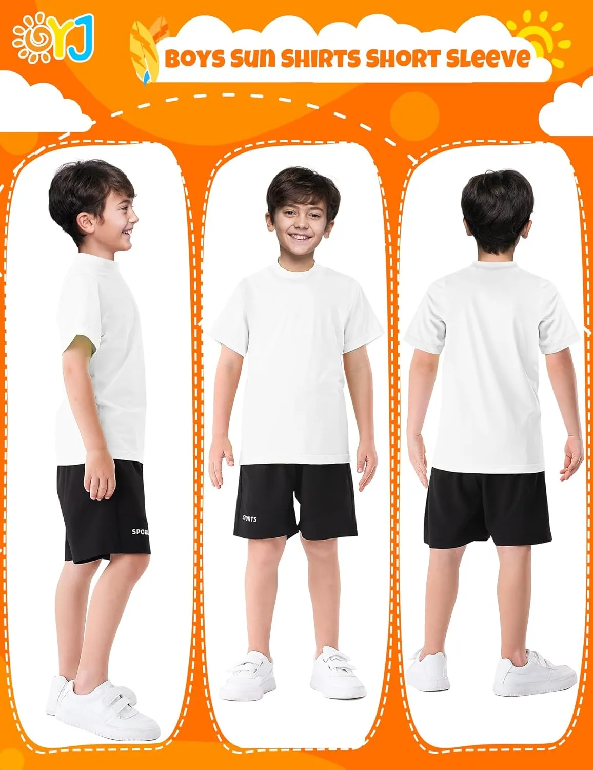 Boys Rash Guard Short Sleeve Swim Shirt UPF  50 Rashguard for Toddler Teens Water Sun Shirts Swim Wear Quick Dry