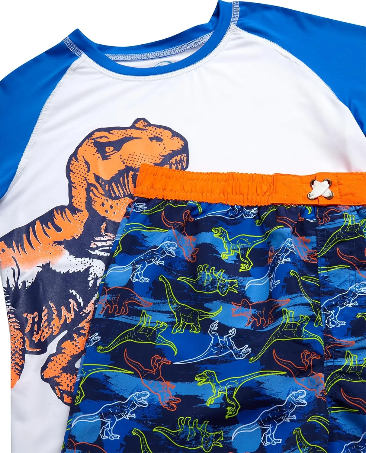 Boys Rash Guard Swimsuit Set - Kids Long Sleeve Bathing Suit Swimwear Sets (Sizes: 5-12)