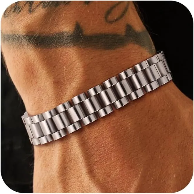 Bracelet for Men, Dainty Sterling Silver/14K Gold Plated Bracelet Non Tanish Christian Men's Bracelet Hand Chain Bracelet Chain Link Bracelet Simple Watch Band Design Dad Gifts