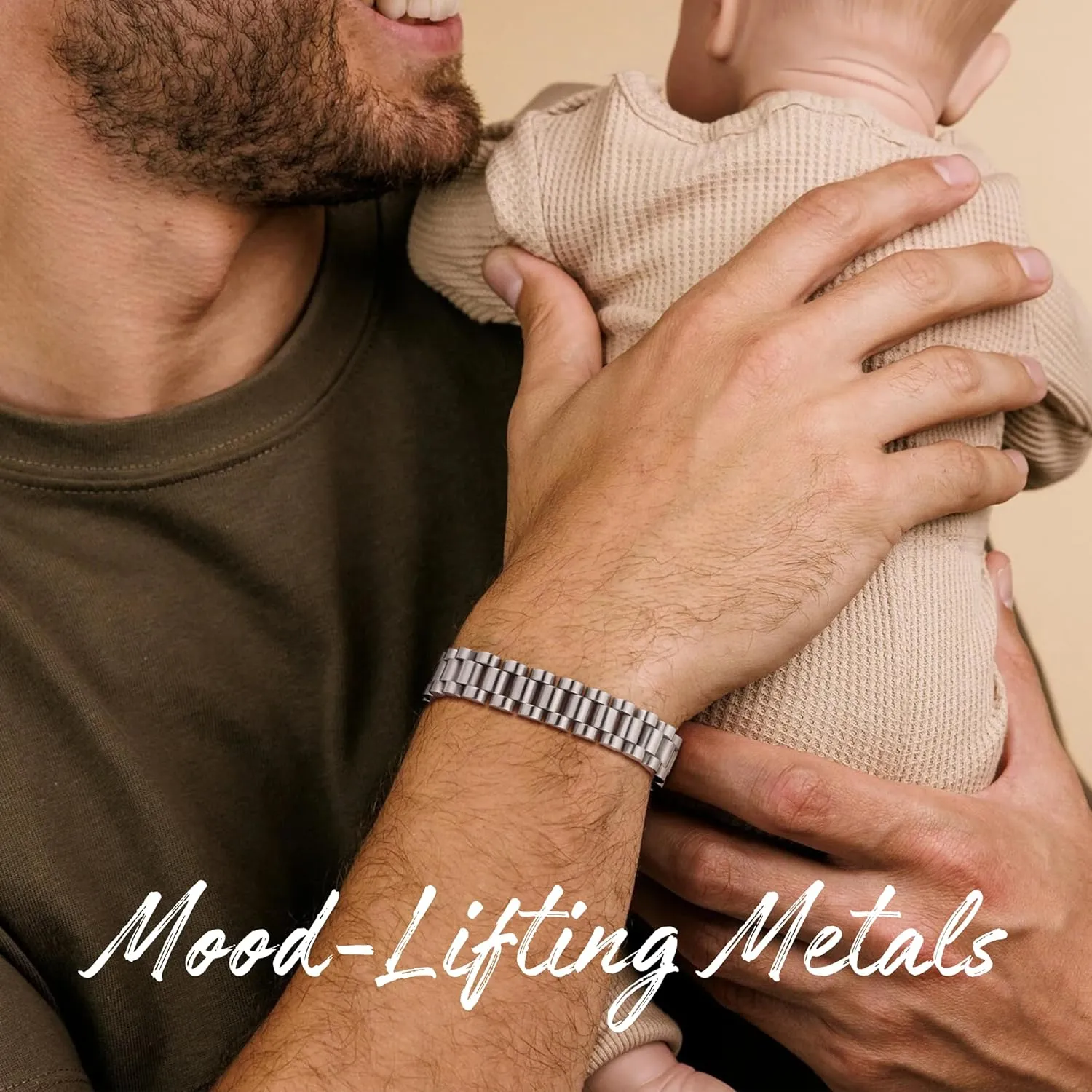 Bracelet for Men, Dainty Sterling Silver/14K Gold Plated Bracelet Non Tanish Christian Men's Bracelet Hand Chain Bracelet Chain Link Bracelet Simple Watch Band Design Dad Gifts