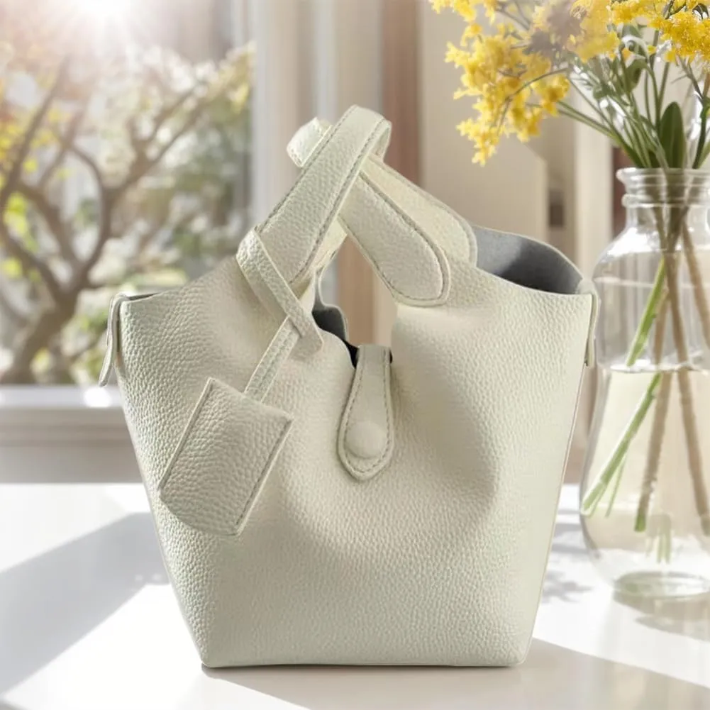 Bucket Bags for Women Designer Handbag Vegan Leather Mini Tote Bag Top Handle Crossbody Purse