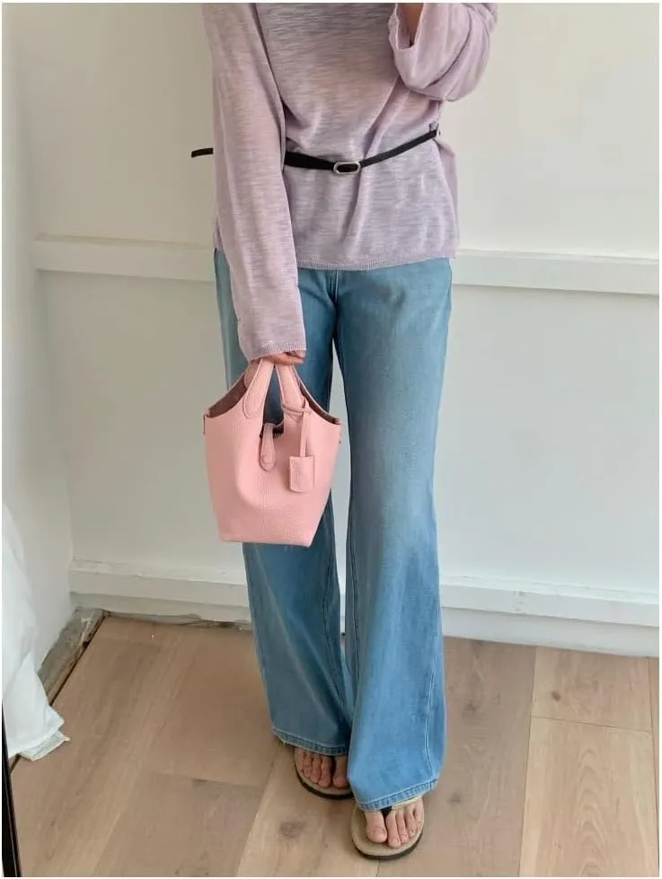 Bucket Bags for Women Designer Handbag Vegan Leather Mini Tote Bag Top Handle Crossbody Purse