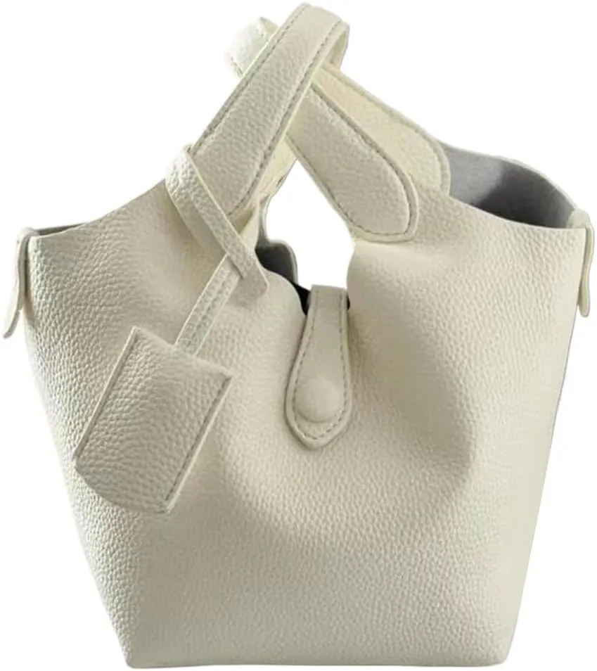 Bucket Bags for Women Designer Handbag Vegan Leather Mini Tote Bag Top Handle Crossbody Purse