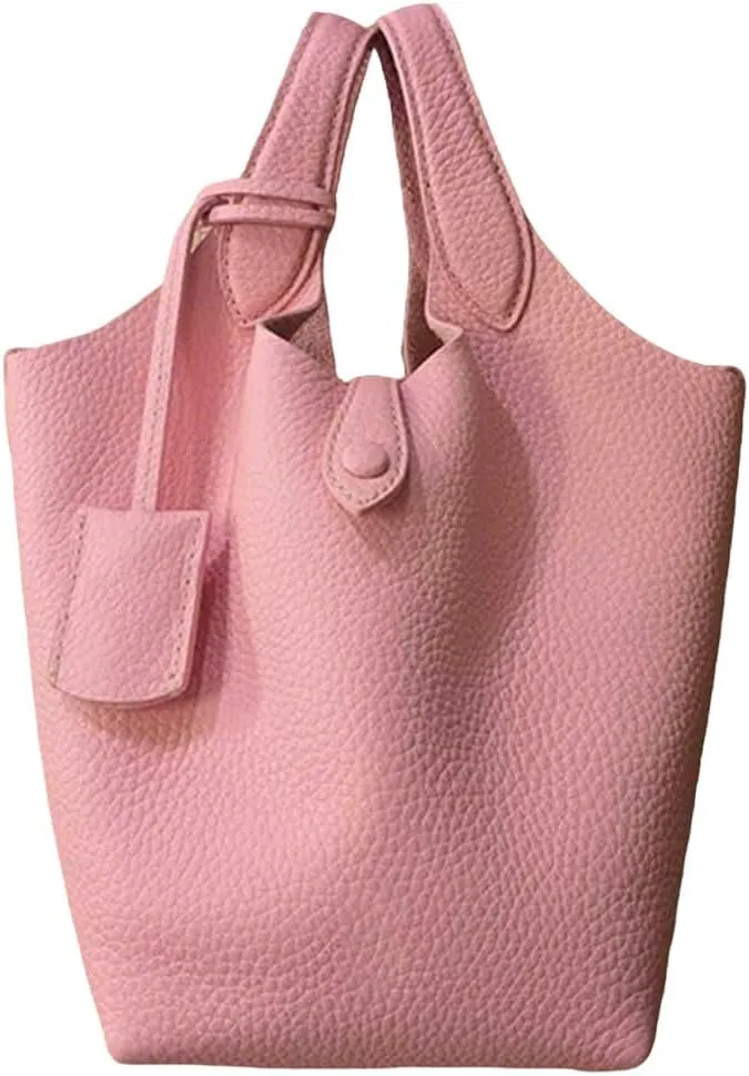 Bucket Bags for Women Designer Handbag Vegan Leather Mini Tote Bag Top Handle Crossbody Purse