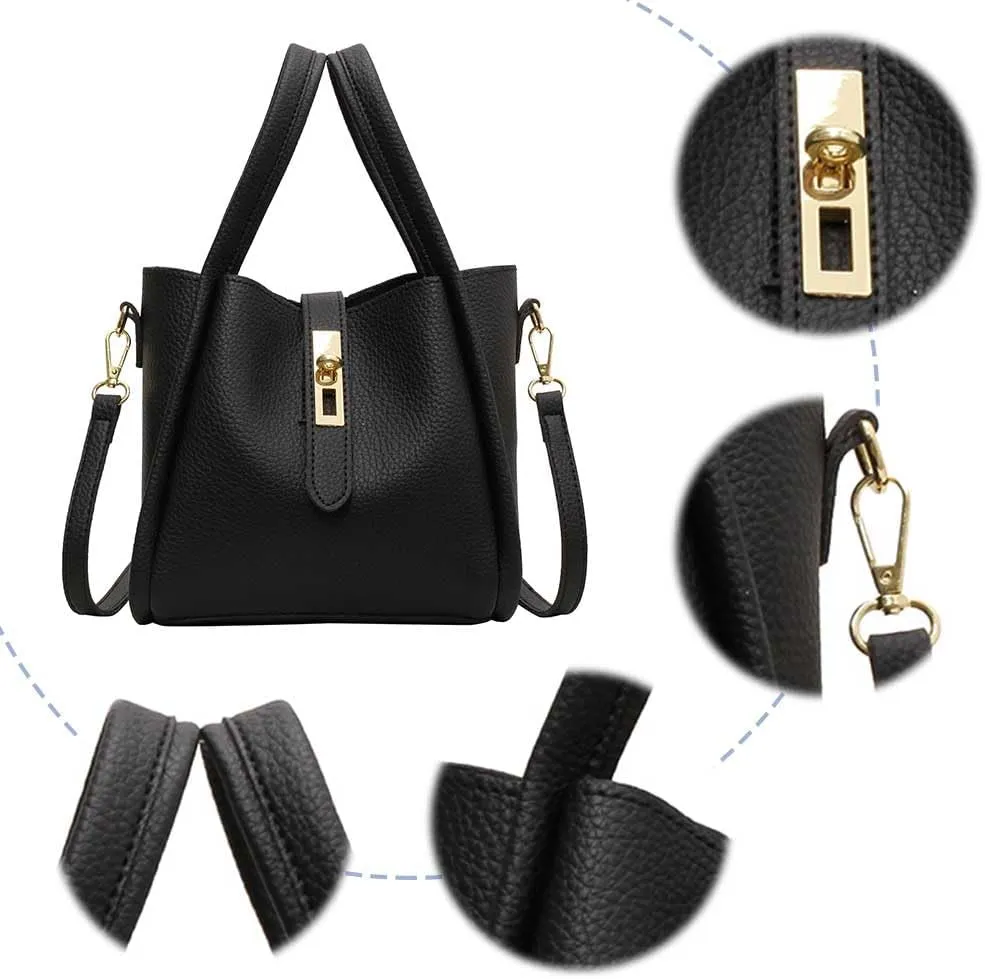 Bucket Bags For Women Top Handle Bag Mini Shoulder Crossbody Bag Small Handbag Vegan Leather Trendy Vintage Tote Purses
