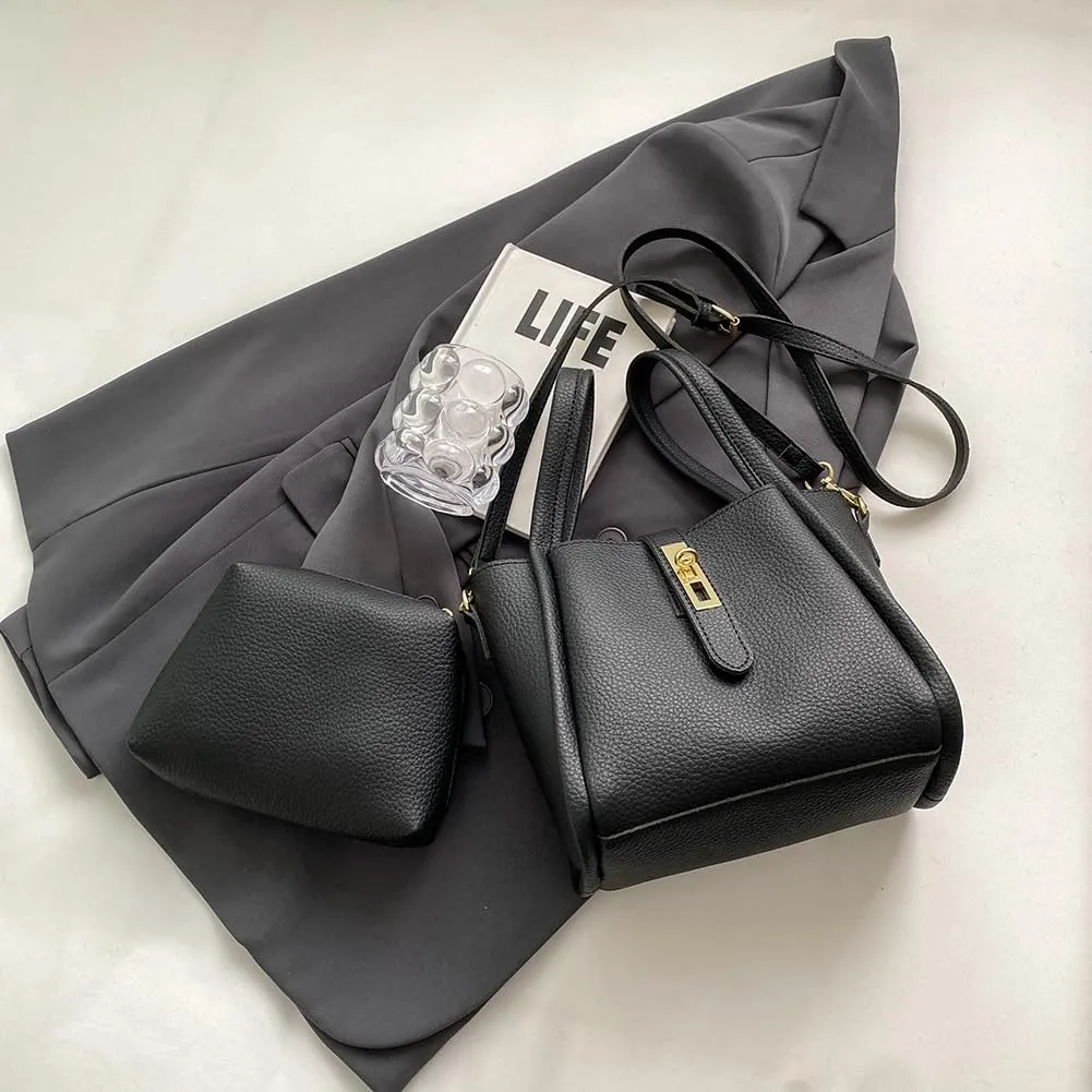 Bucket Bags For Women Top Handle Bag Mini Shoulder Crossbody Bag Small Handbag Vegan Leather Trendy Vintage Tote Purses