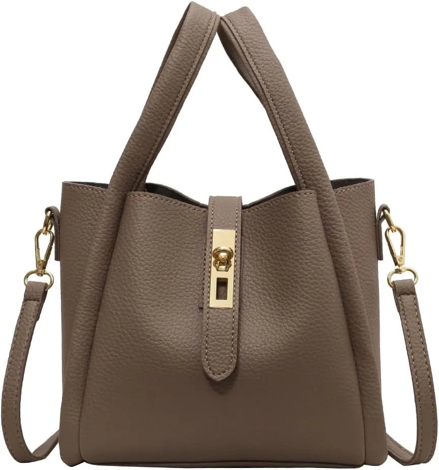 Bucket Bags For Women Top Handle Bag Mini Shoulder Crossbody Bag Small Handbag Vegan Leather Trendy Vintage Tote Purses