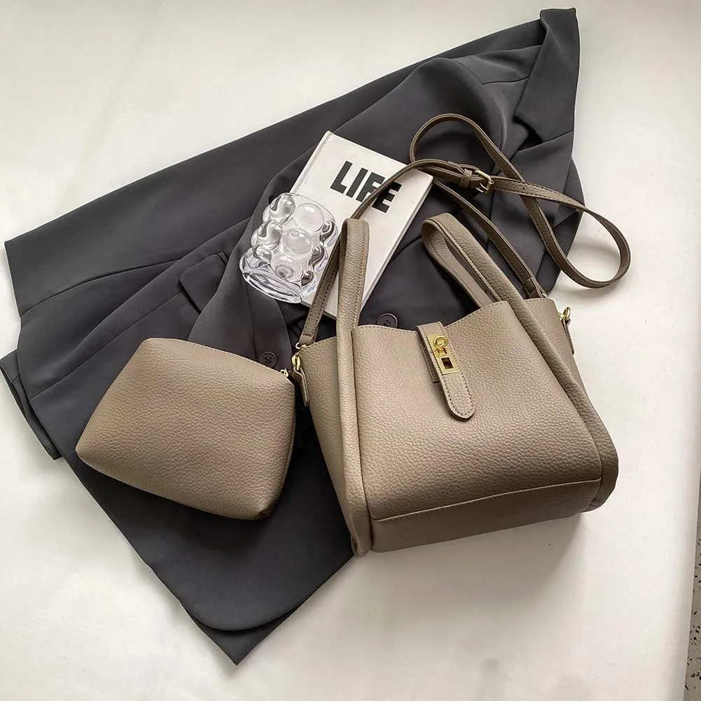 Bucket Bags For Women Top Handle Bag Mini Shoulder Crossbody Bag Small Handbag Vegan Leather Trendy Vintage Tote Purses