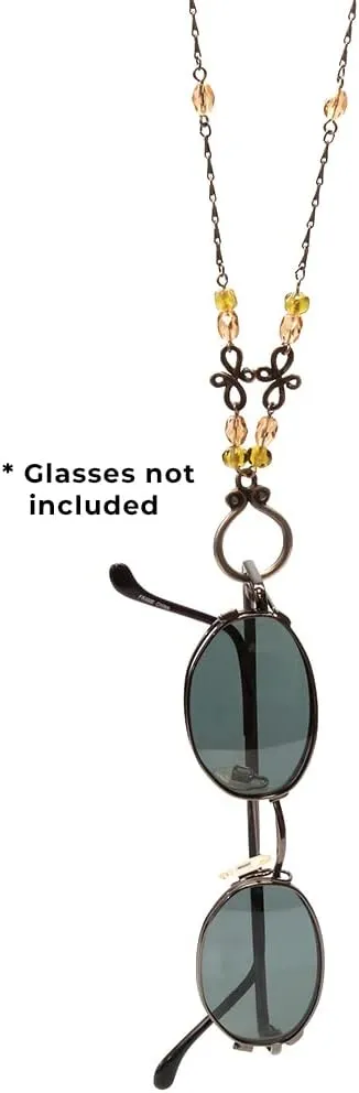 Calabria Womens Glasses Necklaces Trendy Chic Stylish Eyeglass Holder Ring Sunglasses Chain Reader Cord w/Loop Around Neck