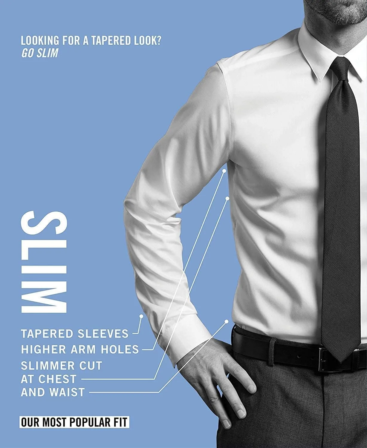Calvin Klein Dress Shirts Slim Fit Non Iron Solid
