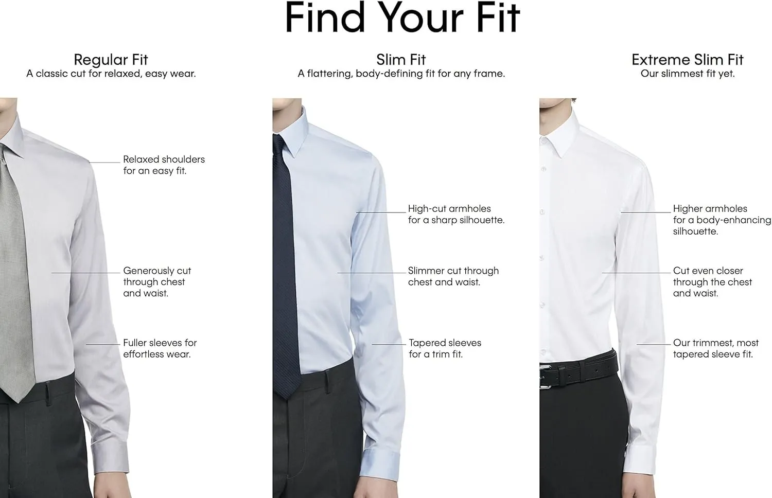 Calvin Klein Dress Shirts Slim Fit Non Iron Solid