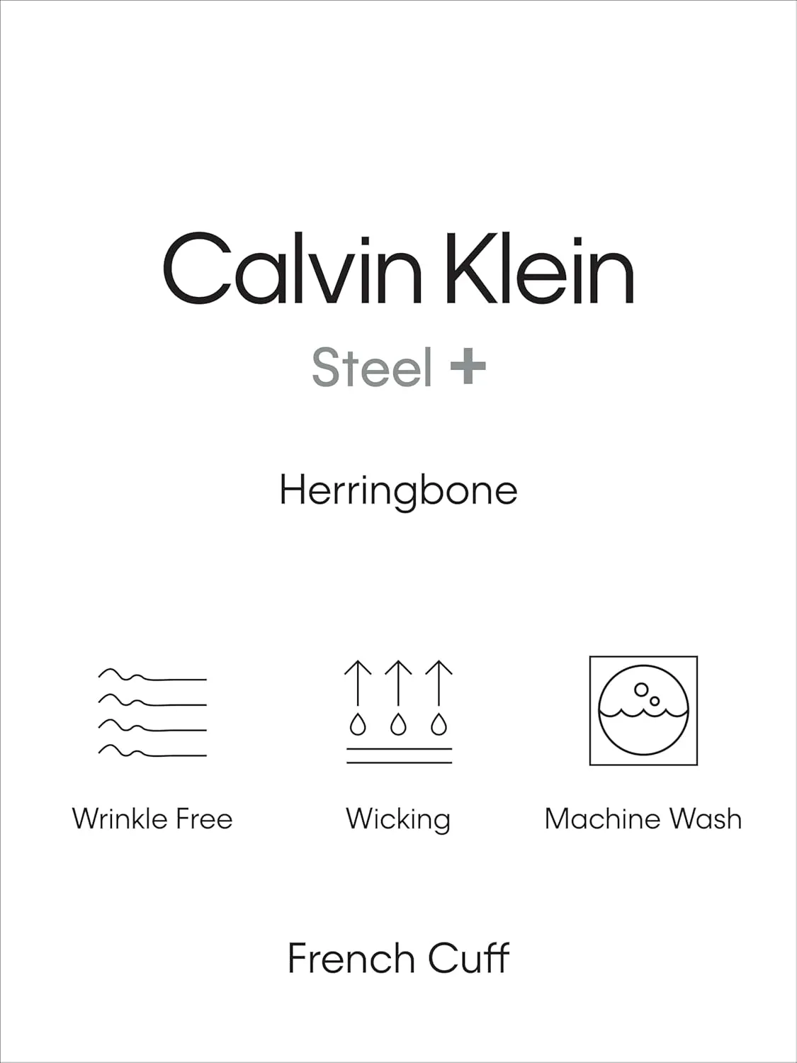 Calvin Klein Men's Non Iron Slim Fit Herringbone French Cuff Dress Shirt
