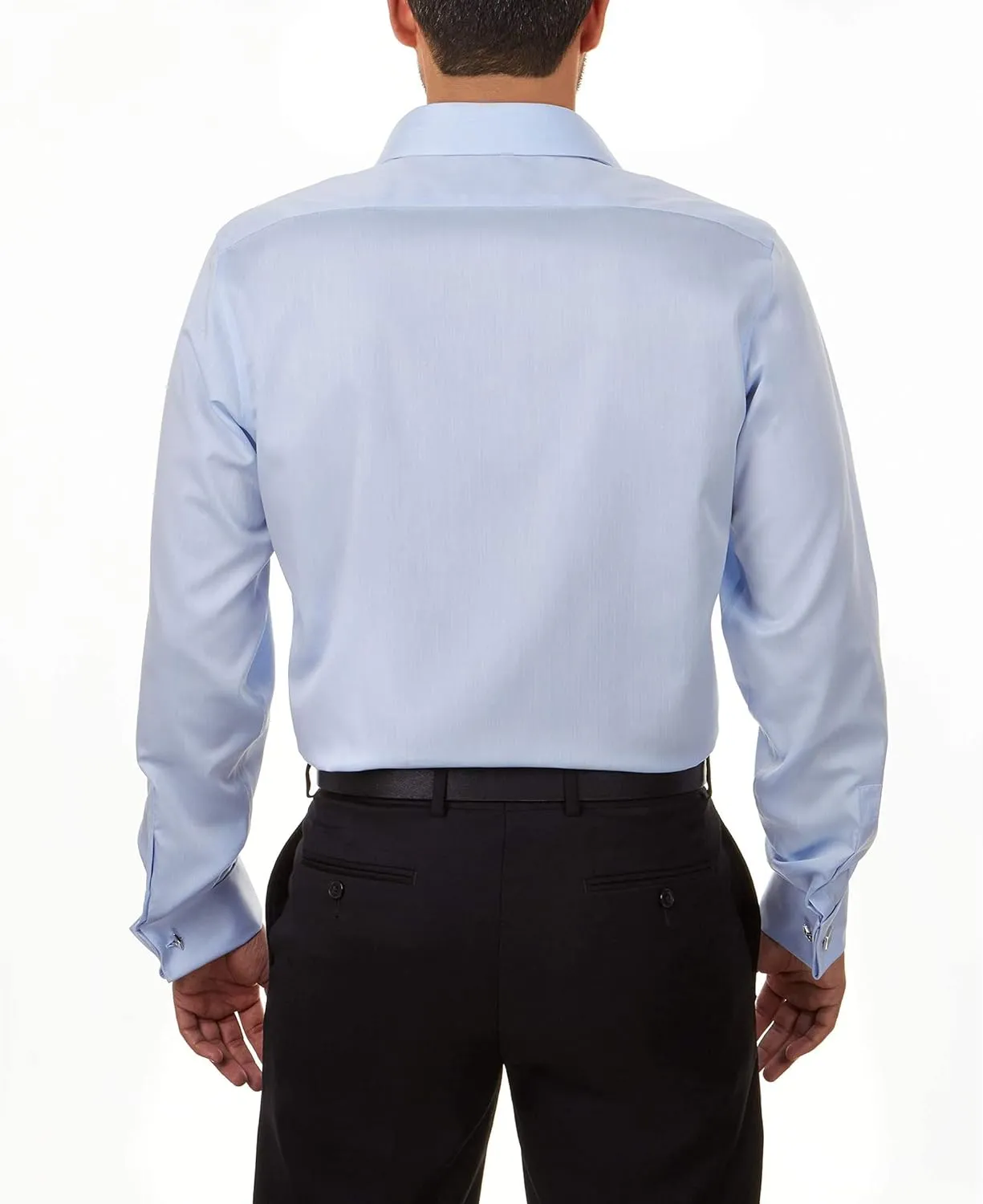 Calvin Klein Men's Non Iron Slim Fit Herringbone French Cuff Dress Shirt