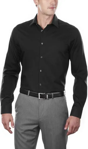 Calvin Klein Men's Slim Fit Non-Iron Herringbone Dress Shirt