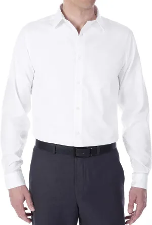 Calvin Klein Men's Slim Fit Non-Iron Herringbone Point Collar Dress Shirt, White, 15" Neck 32"-33" Sleeve