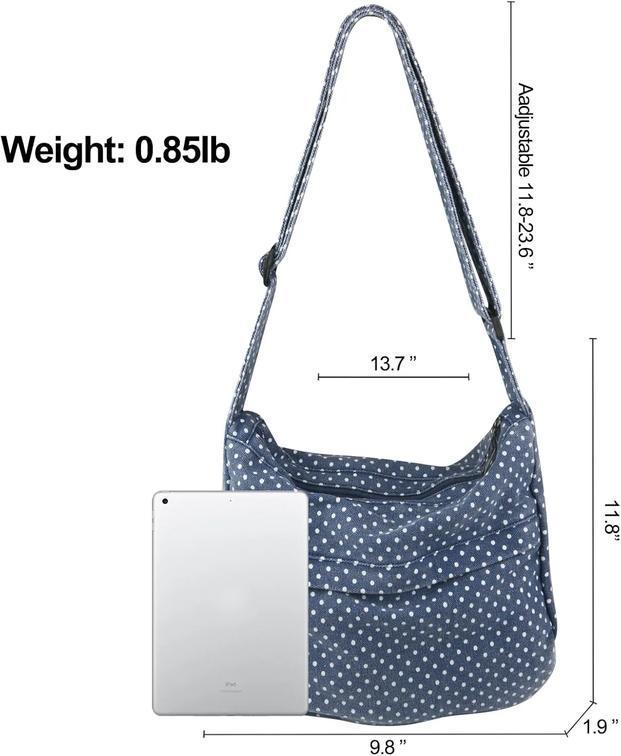 Canvas Casual Messenger Bag Hobo Crossbody Bag Canvas Shouder Tote Handbag for Women and Men