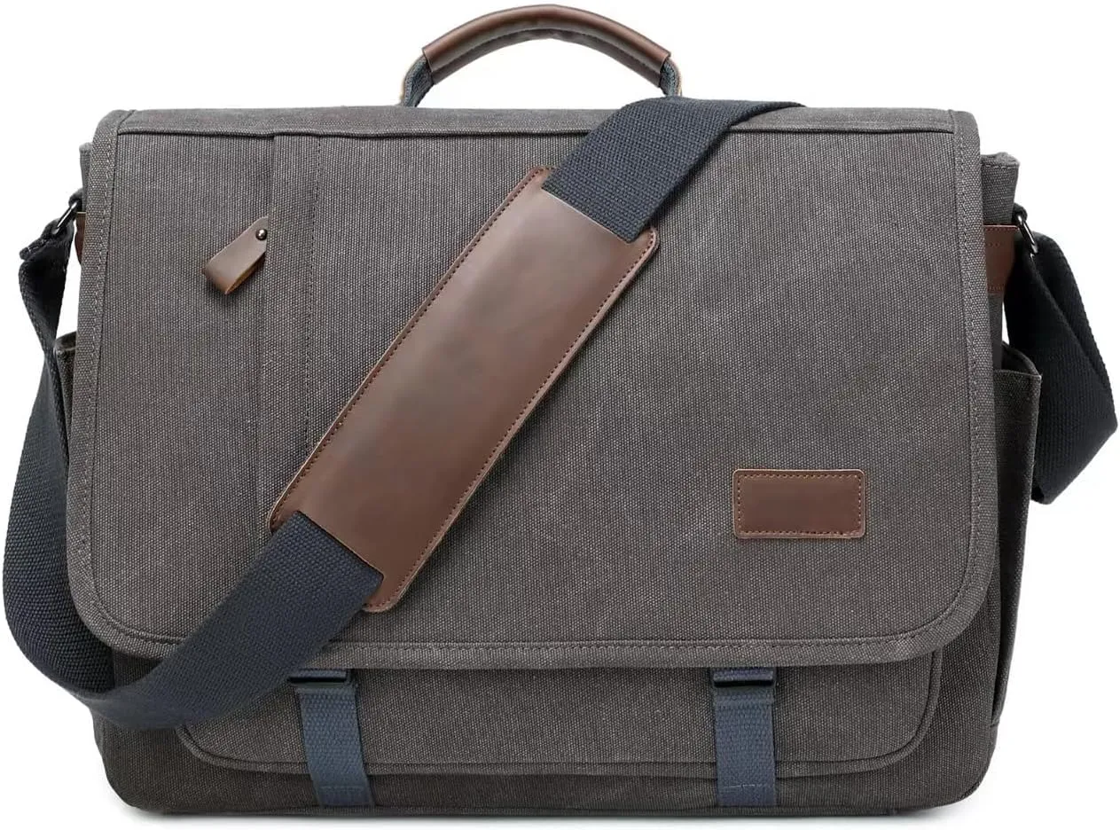 Canvas Messenger Bag for Men,Waterproof Business Bags for Men, Vintage Canvas Laptop Bag