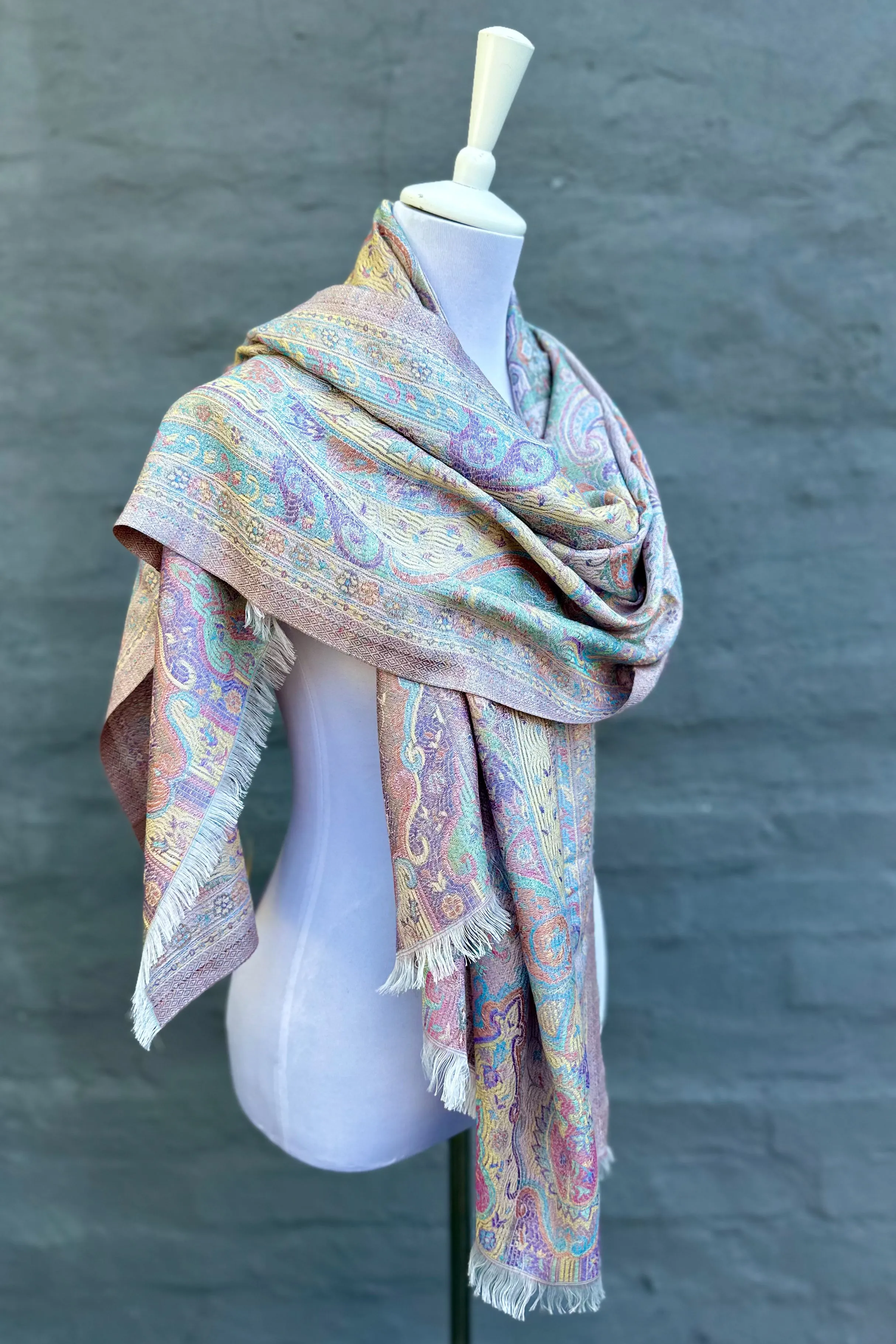 Cashmere & Bamboo Scarf In Moroccan Pastels