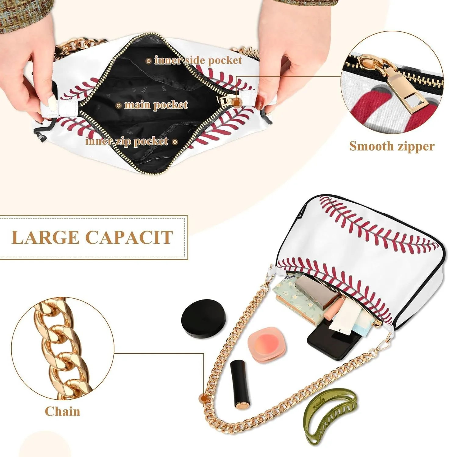 Chain Shoulder Bag Tote Handbag Purse for Women