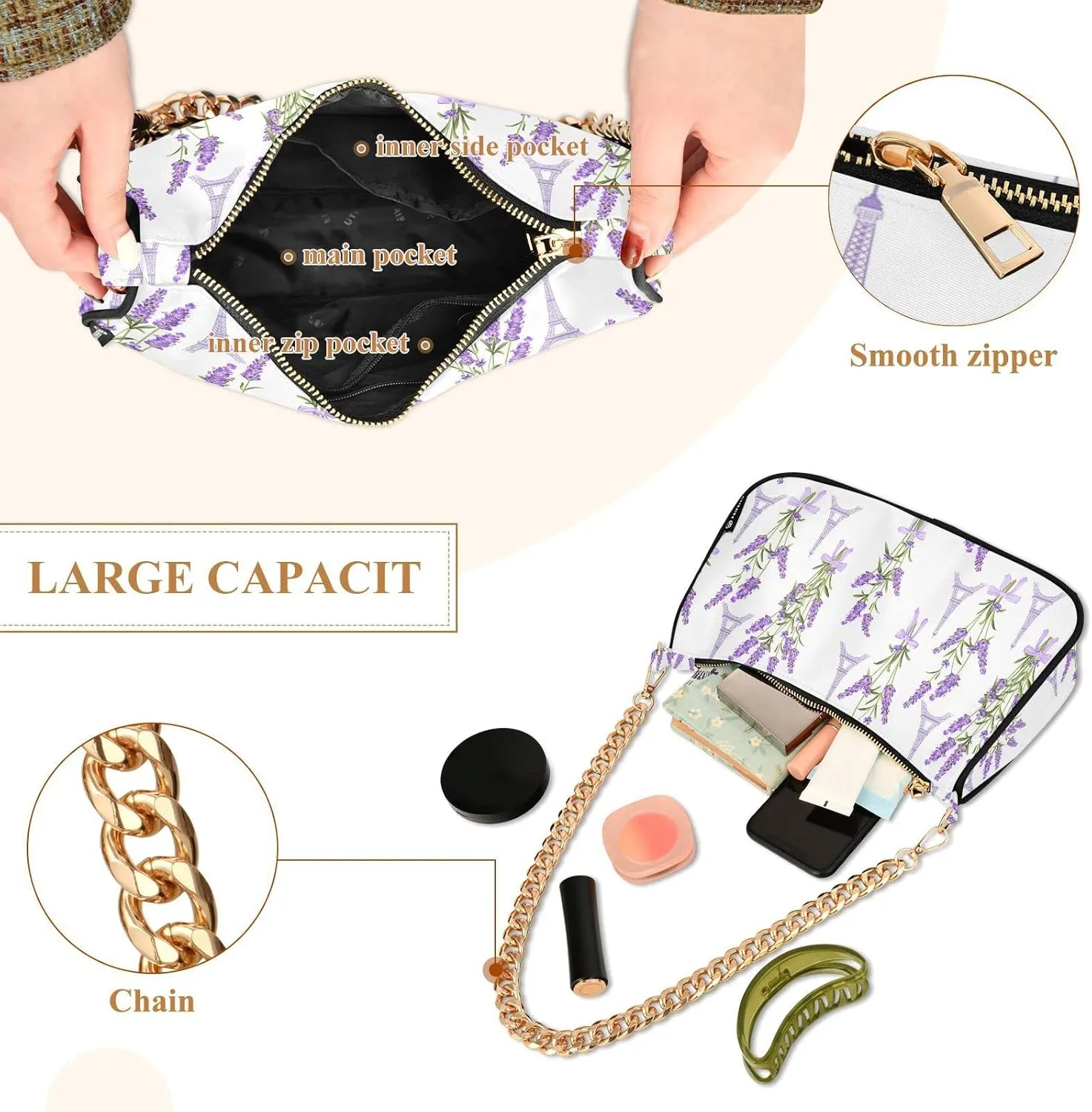 Chain Shoulder Bag Tote Handbag Purse for Women
