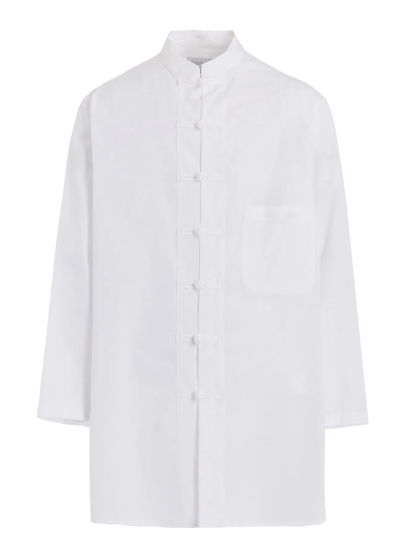 CHAIN STITCH BROAD MANDARIN COLLAR BLOUSE