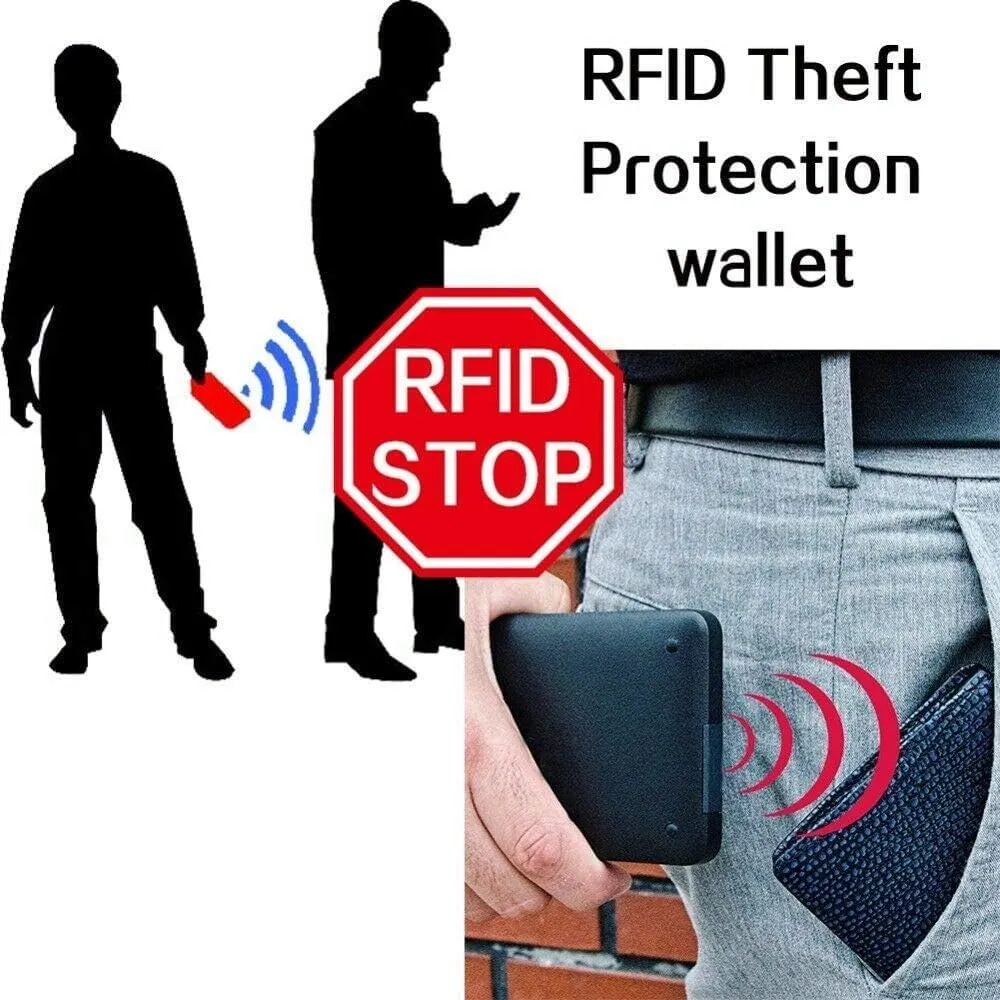 Chain Wallets for Men Biker Chains Top-Grain Cow Leather Trifold Wallet With Chain RFID-Safe Snake Texture, Durable Wallet Leather Wallets Design In USA (J110-WC, Blue)