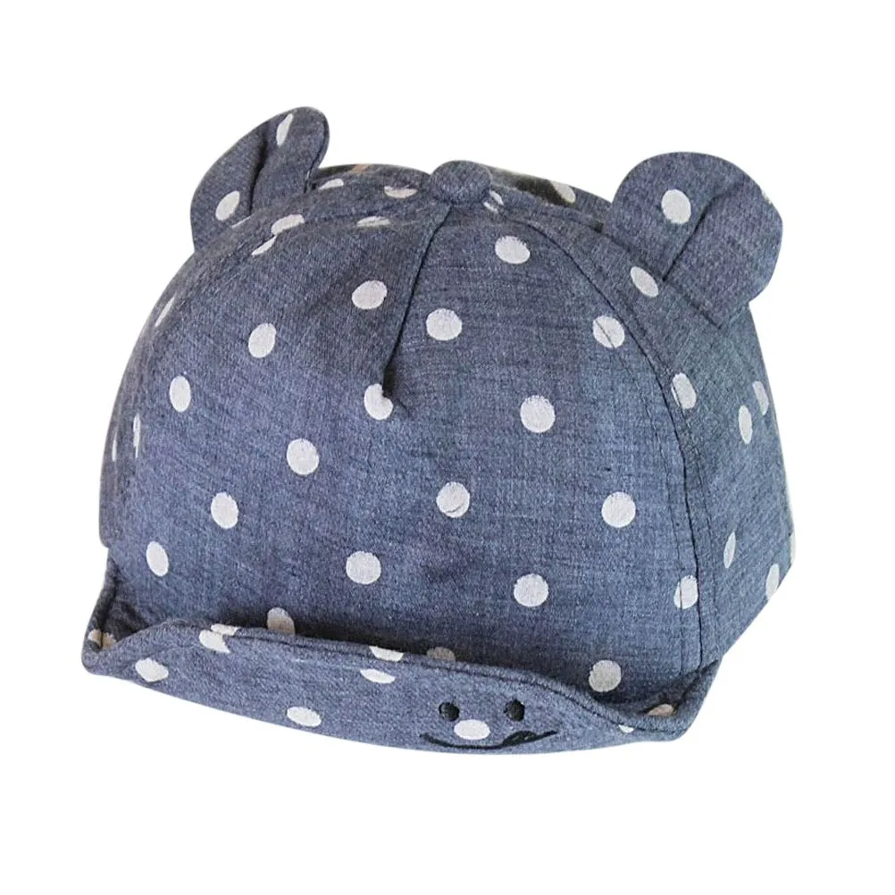 Children Sun Hats Toddler Cap Cute Dot Baby Caps Girl Boys Sun Hat With Ear For Spring Newborn Photography Props Baseball Cap