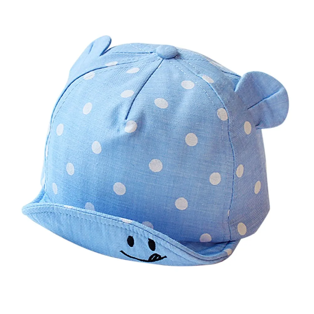 Children Sun Hats Toddler Cap Cute Dot Baby Caps Girl Boys Sun Hat With Ear For Spring Newborn Photography Props Baseball Cap