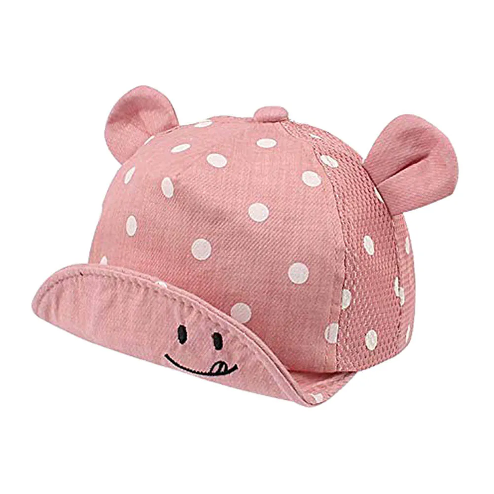 Children Sun Hats Toddler Cap Cute Dot Baby Caps Girl Boys Sun Hat With Ear For Spring Newborn Photography Props Baseball Cap