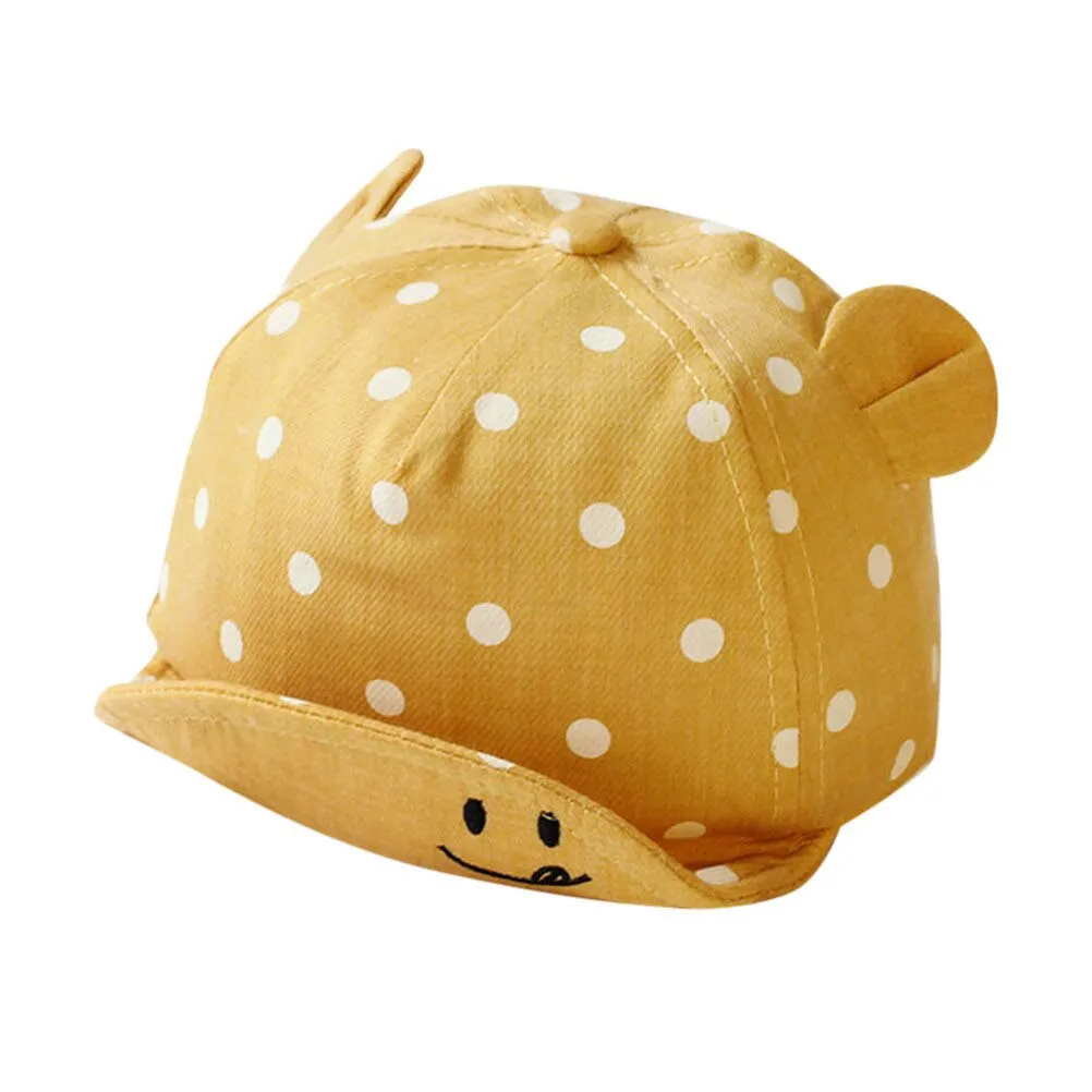 Children Sun Hats Toddler Cap Cute Dot Baby Caps Girl Boys Sun Hat With Ear For Spring Newborn Photography Props Baseball Cap