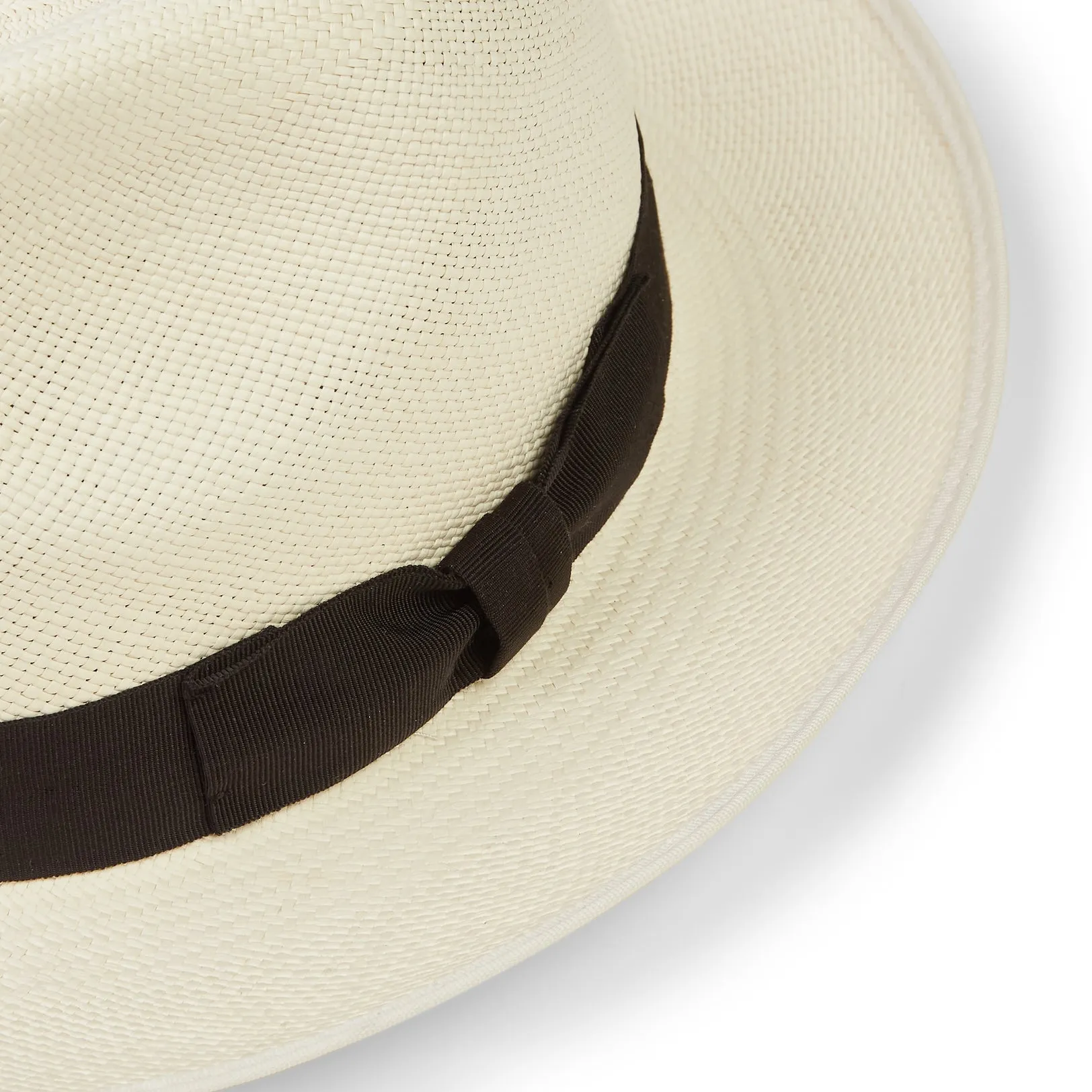 Christys' Classic Preset Panama Hat - Black Band Bleached