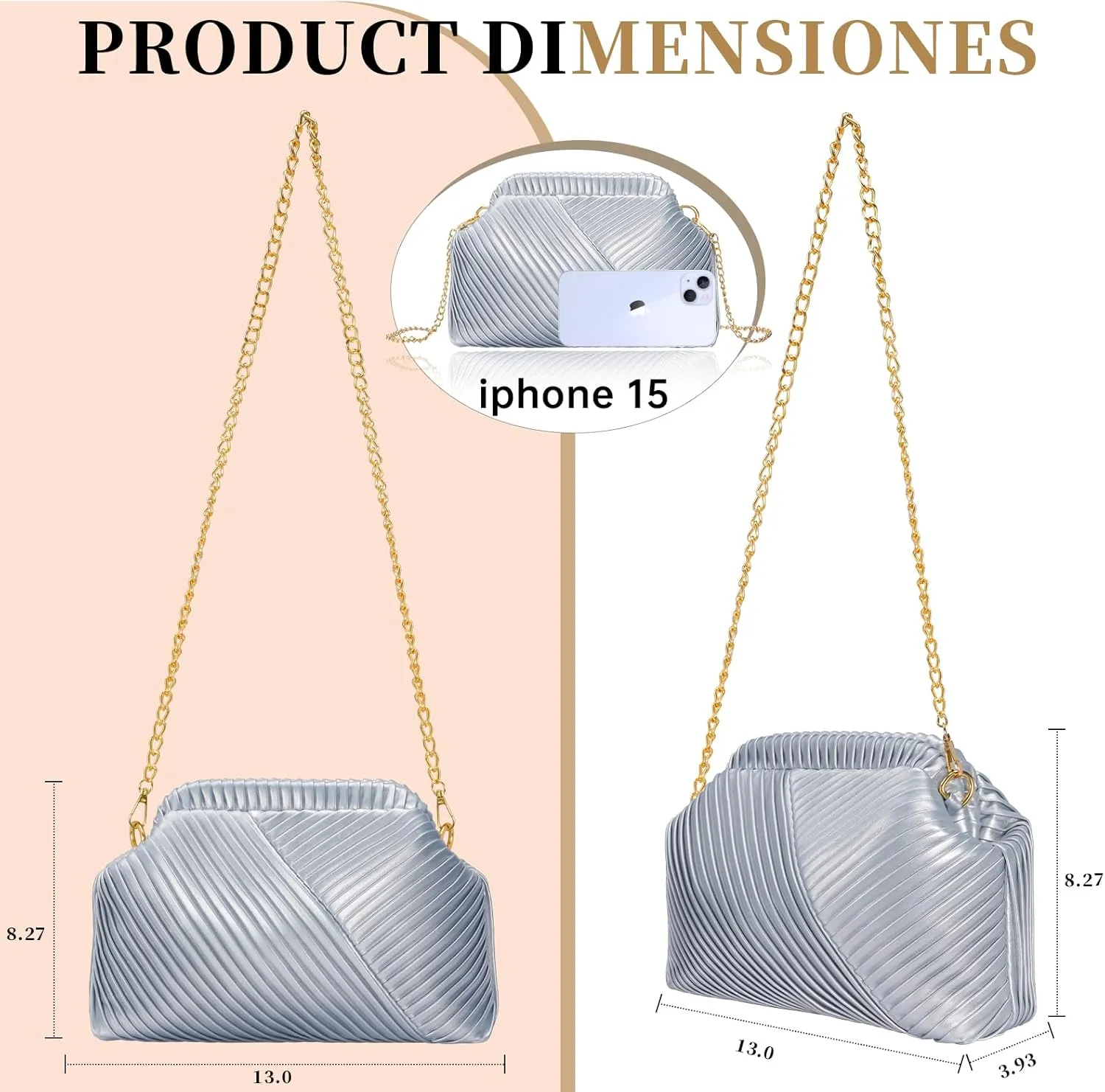 Clutch Handbag for Women Chain Shoulder Crossboby Bag Cloud Purse Designer Evening Bag