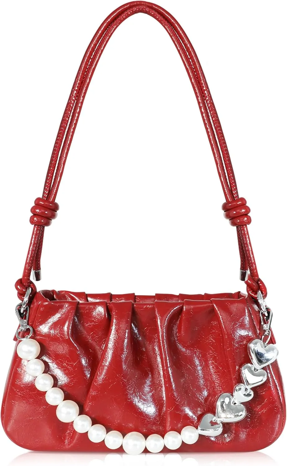 Clutch Purse for Women - Evening Small Shoulder Bag Anti Theft Removable Chain Adjustable Strap PU Handbag
