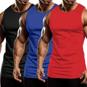 COOFANDY Men's 3 Pack Workout Tank Tops Sleeveless Gym Shirts Bodybuilding Fitness Muscle Tee Shirts