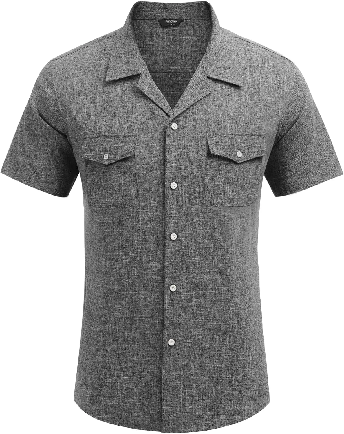 COOFANDY Men's Linen Short Sleeve Button Down Shirt Casual Cuban Collar Summer Beach Shirts Vacation Essentials