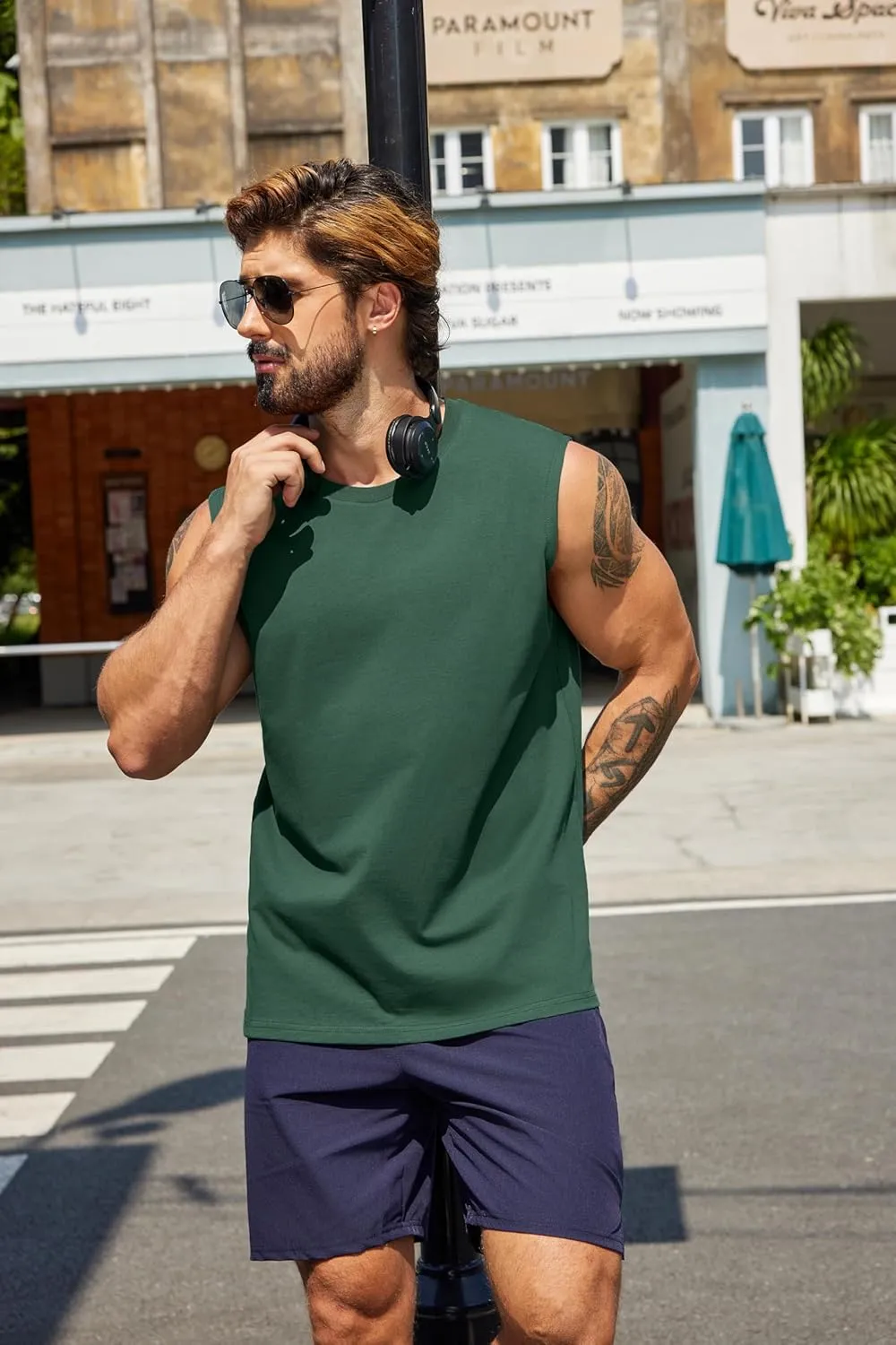 COOFANDY Men's Tank Top Cotton Workout Sleeveless Muscle T Shirts Casual Summer Tank Shirts