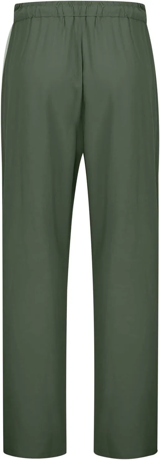 Cotton Linen Pants for Women 2025 Elastic Waist Baggy Summer Pants Wide Leg Comfy Breathable Lounge Pant with Pockets
