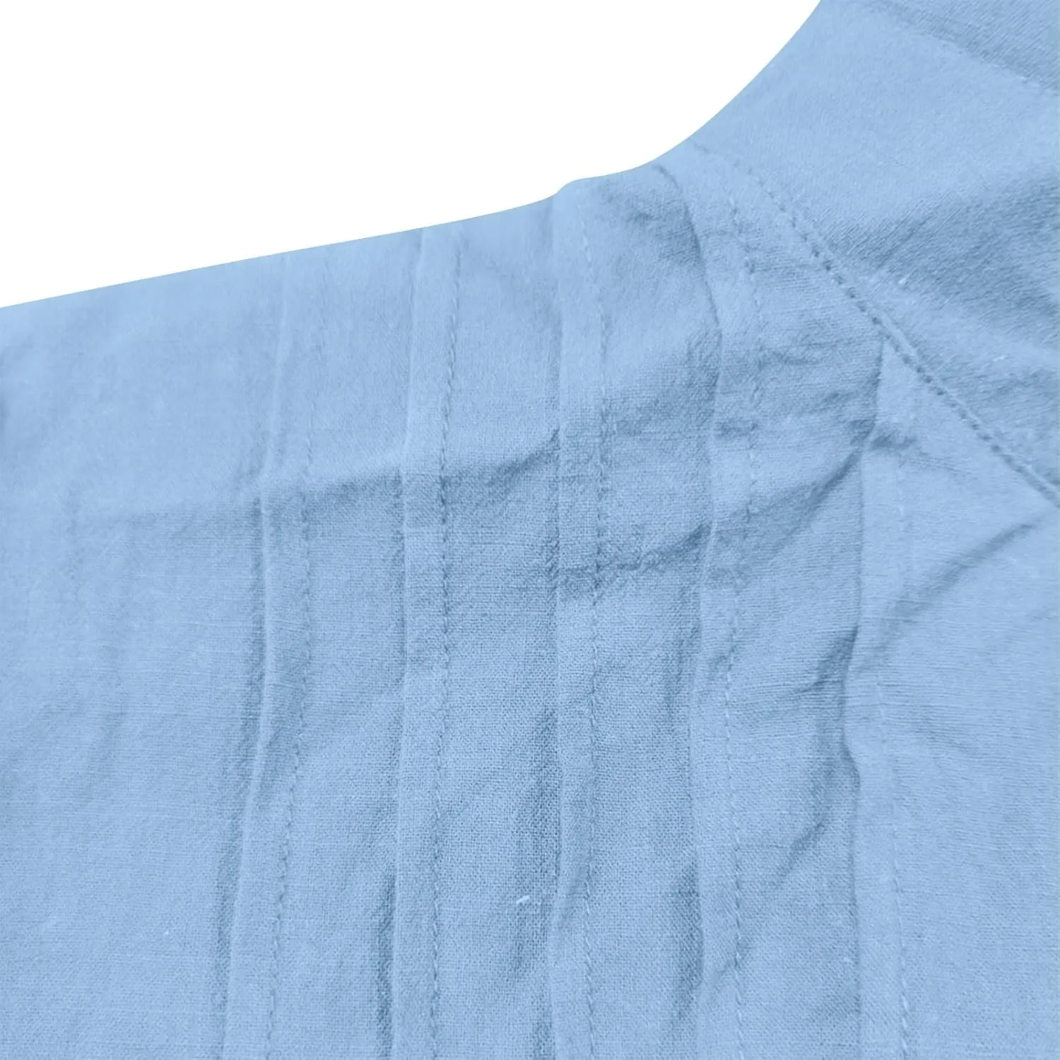 Cotton Linen Shirts for Women Summer Long Sleeve Button Down Shirt Pleated Front Gauze Tops Loose Casual Blouses