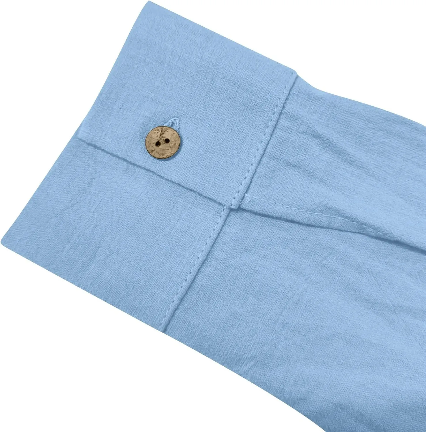 Cotton Linen Shirts for Women Summer Long Sleeve Button Down Shirt Pleated Front Gauze Tops Loose Casual Blouses