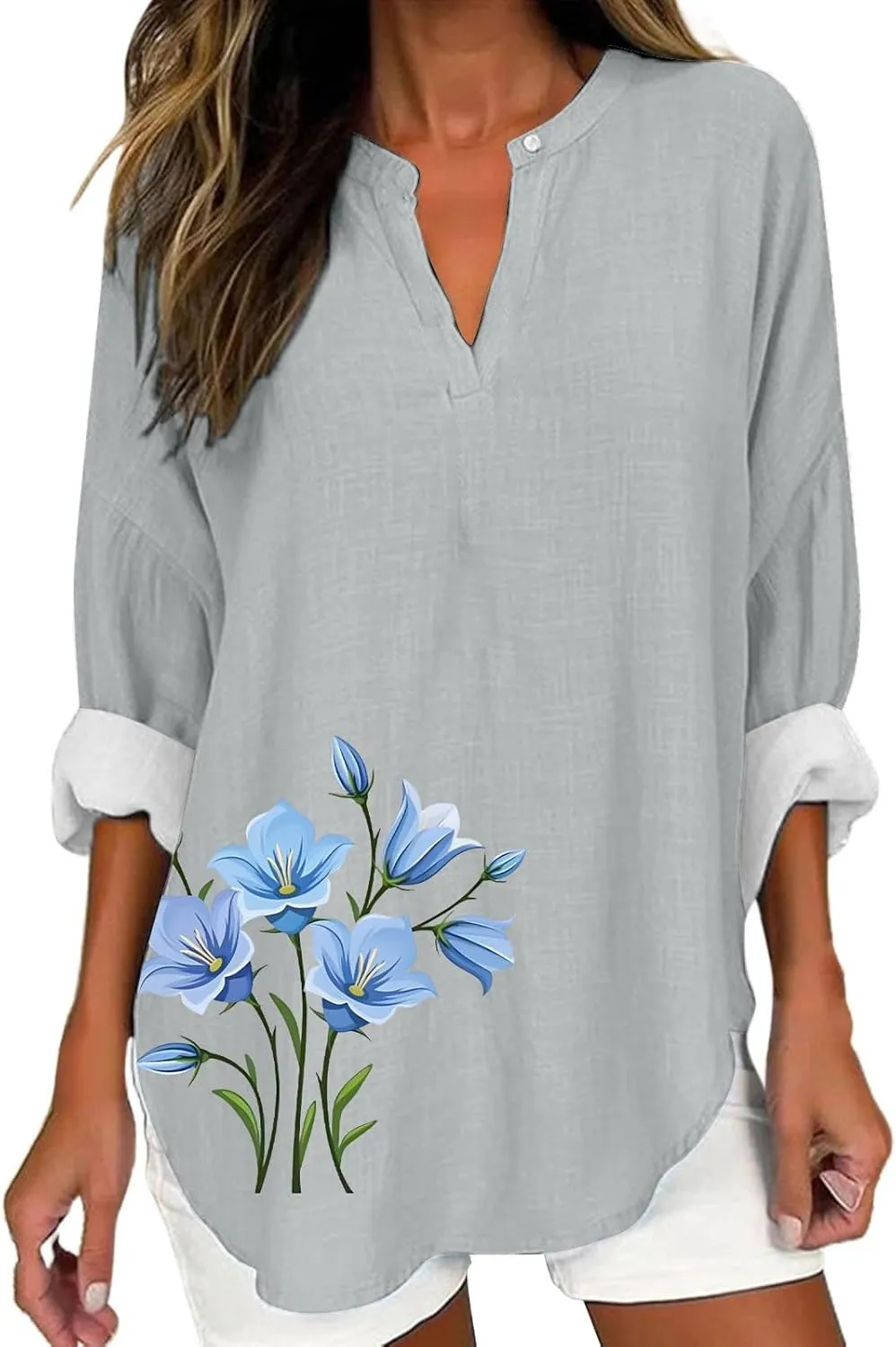 Cotton Linen Tops for Women 2025 Long Sleeve Cotton Oversized T Shirt White Linen Shirt Women Travel Clothes Women